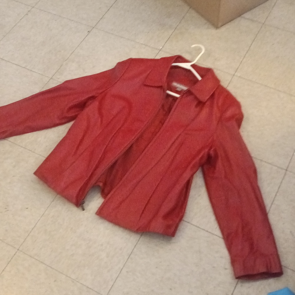 Size L 100% lamb leather coat (good condition) Valerie Stevens